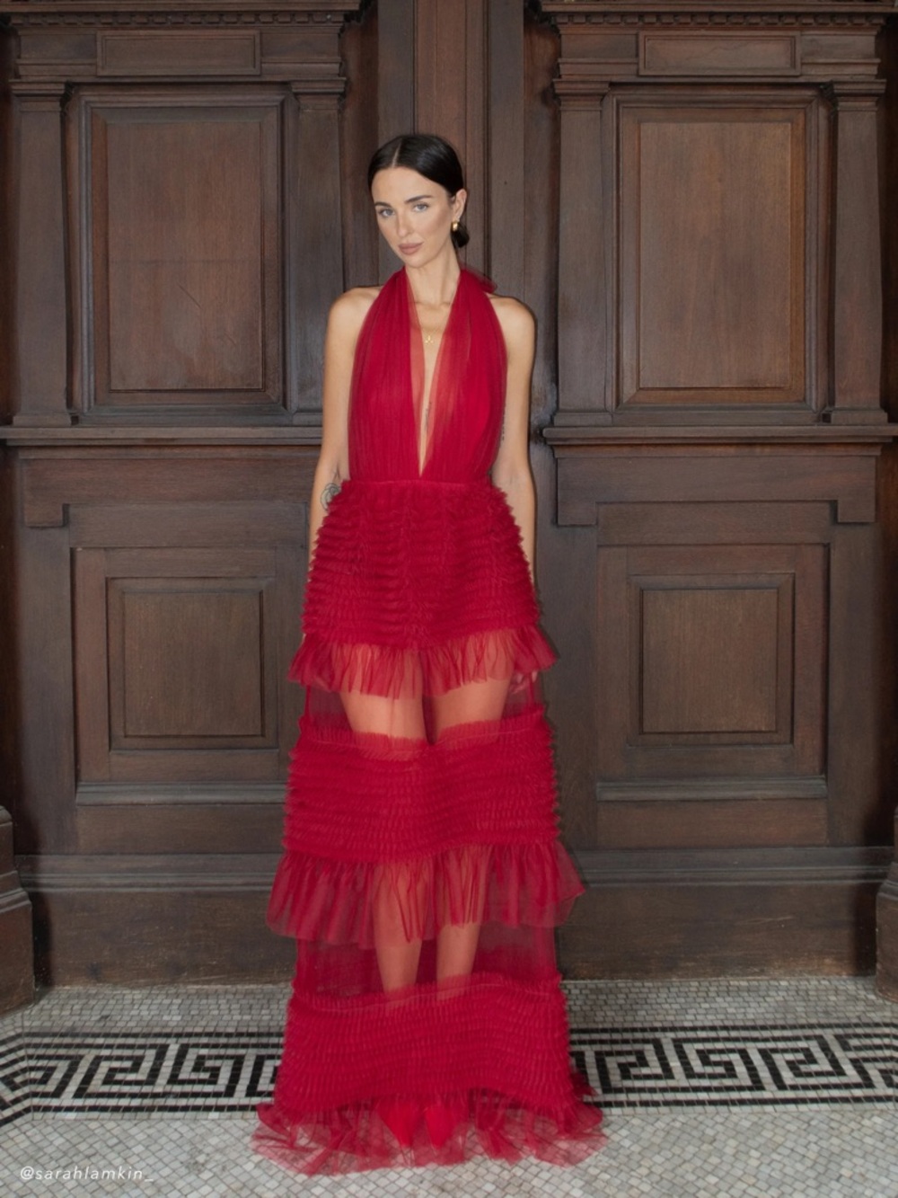Meshki Minka Ruffle Halter Dress NWOT